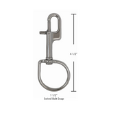 Scuba Force Ergonomic Stainless Steel Swivel Bolt Snap 4.5”